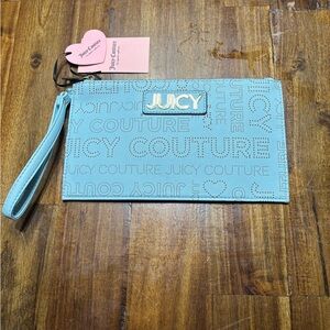 Juicy Couture Blue Key Card Holder with Embossed Design